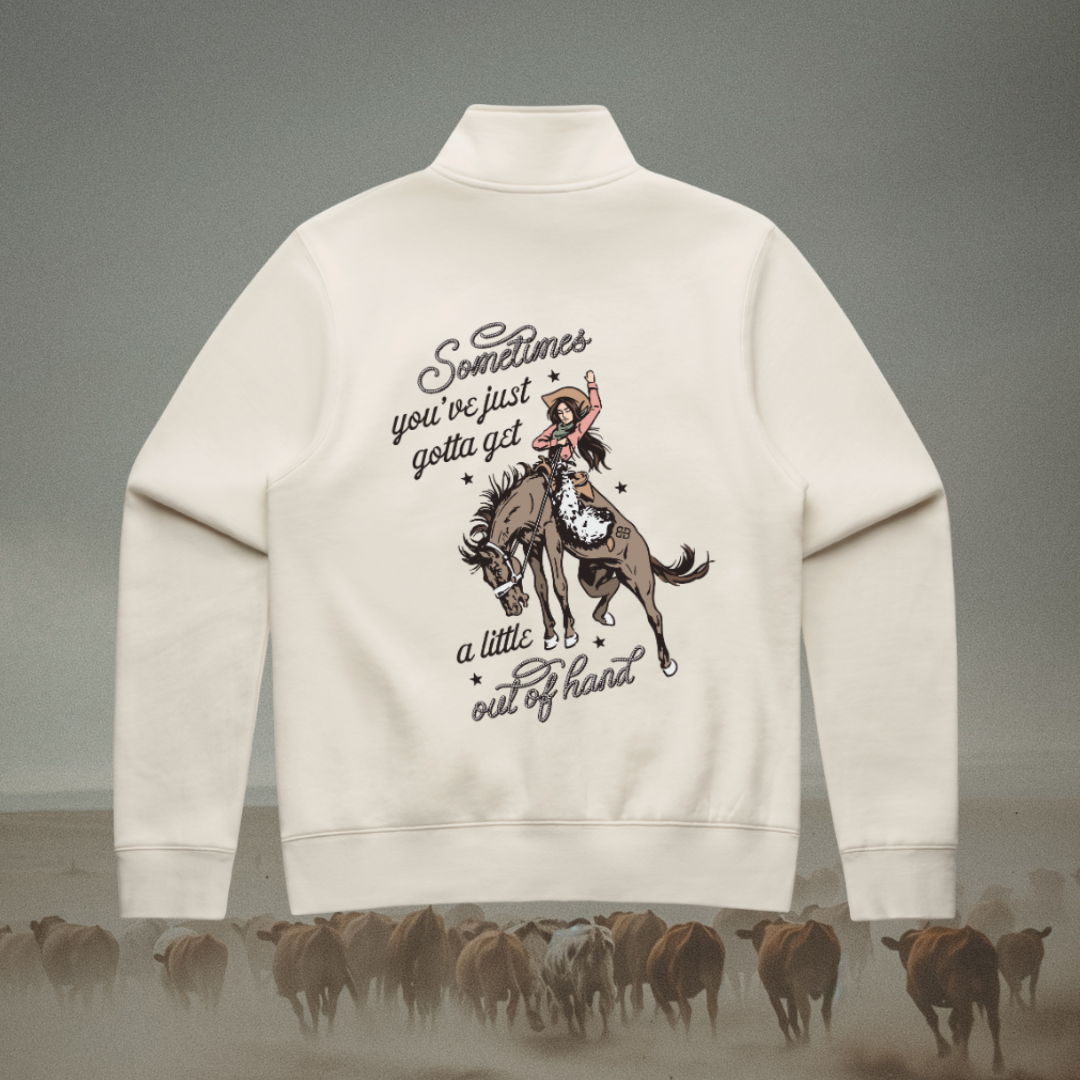 Outta Hand Ladies Quarter Zip Sweater