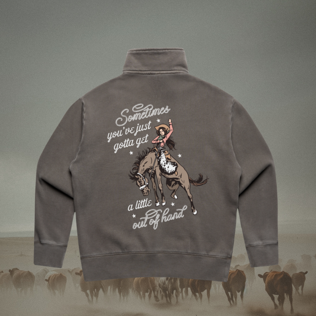 Outta Hand Ladies Quarter Zip Sweater