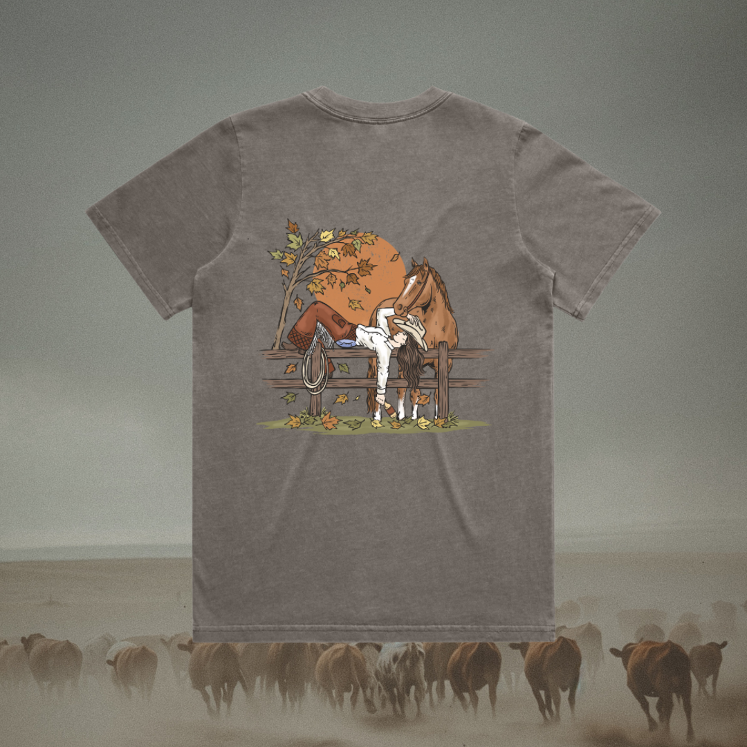 Autumn Cowgirl Cotton T-Shirt