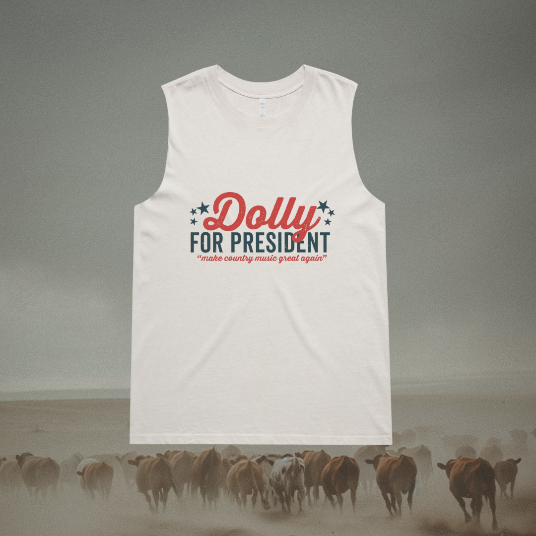 Dolly For President Ladies Faded Tank