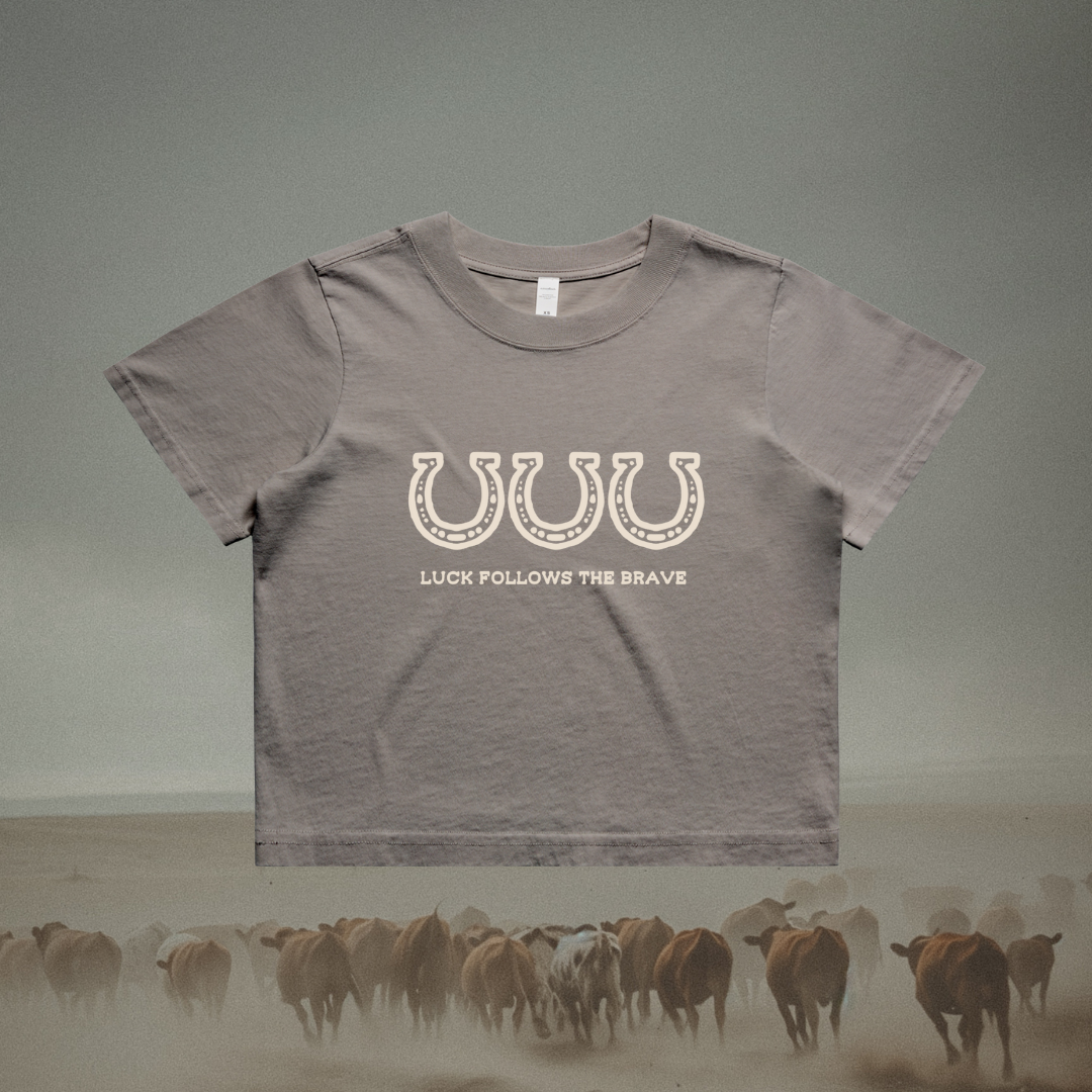 Luck Follow The Brave Faded Crop Tee