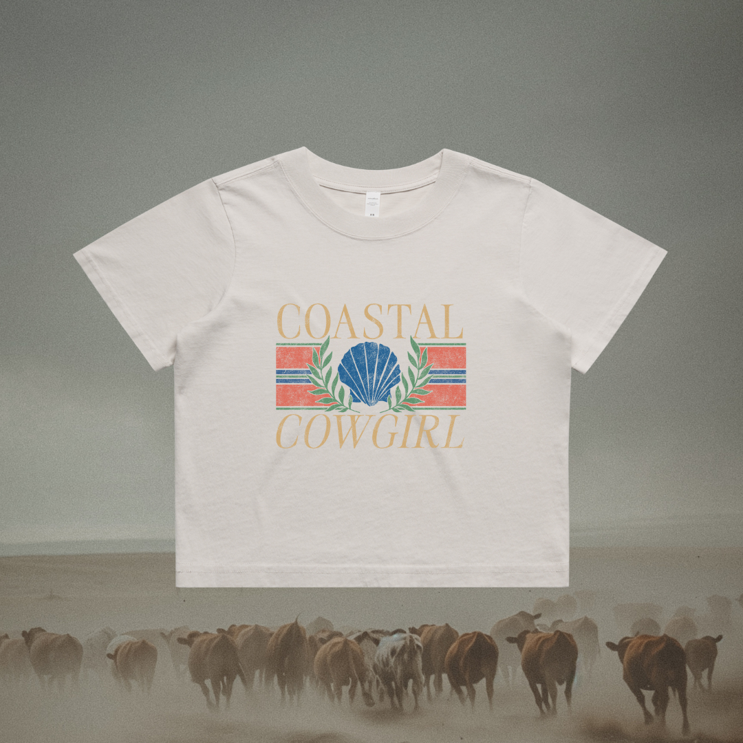 Coastal Cowgirl Faded Crop Tee