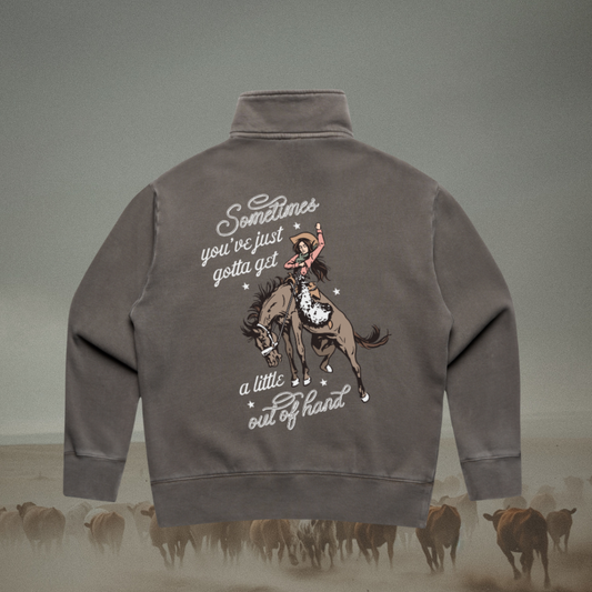 Outta Hand Ladies Quarter Zip Sweater