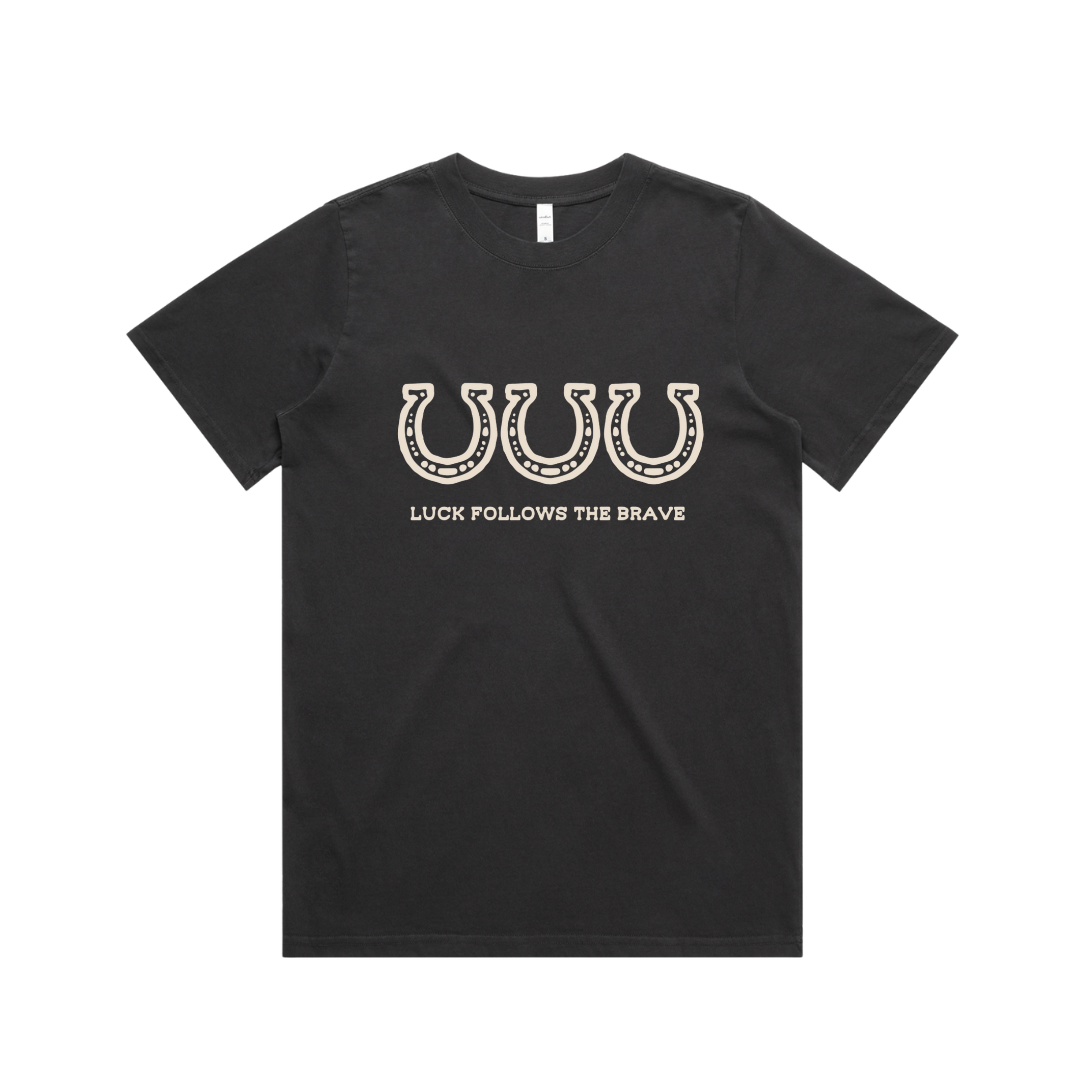 Luck Follows The Brave Faded T-Shirt
