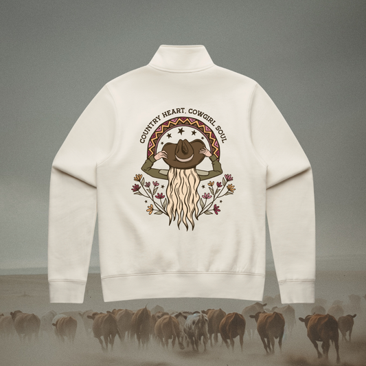 Country Heart Ladies Quarter Zip Sweater