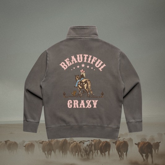 Beautiful Crazy Ladies Quarter Zip Sweater