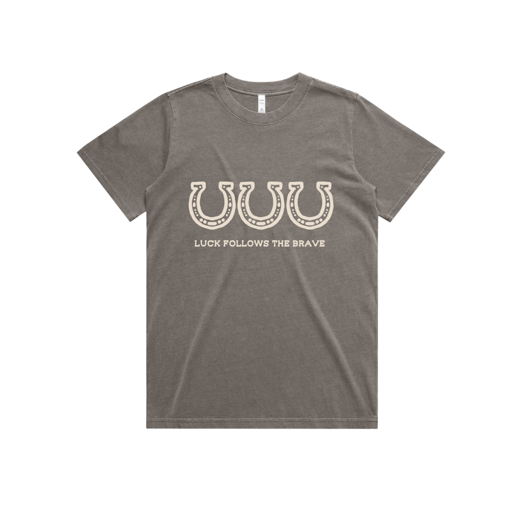 Luck Follows The Brave Faded T-Shirt
