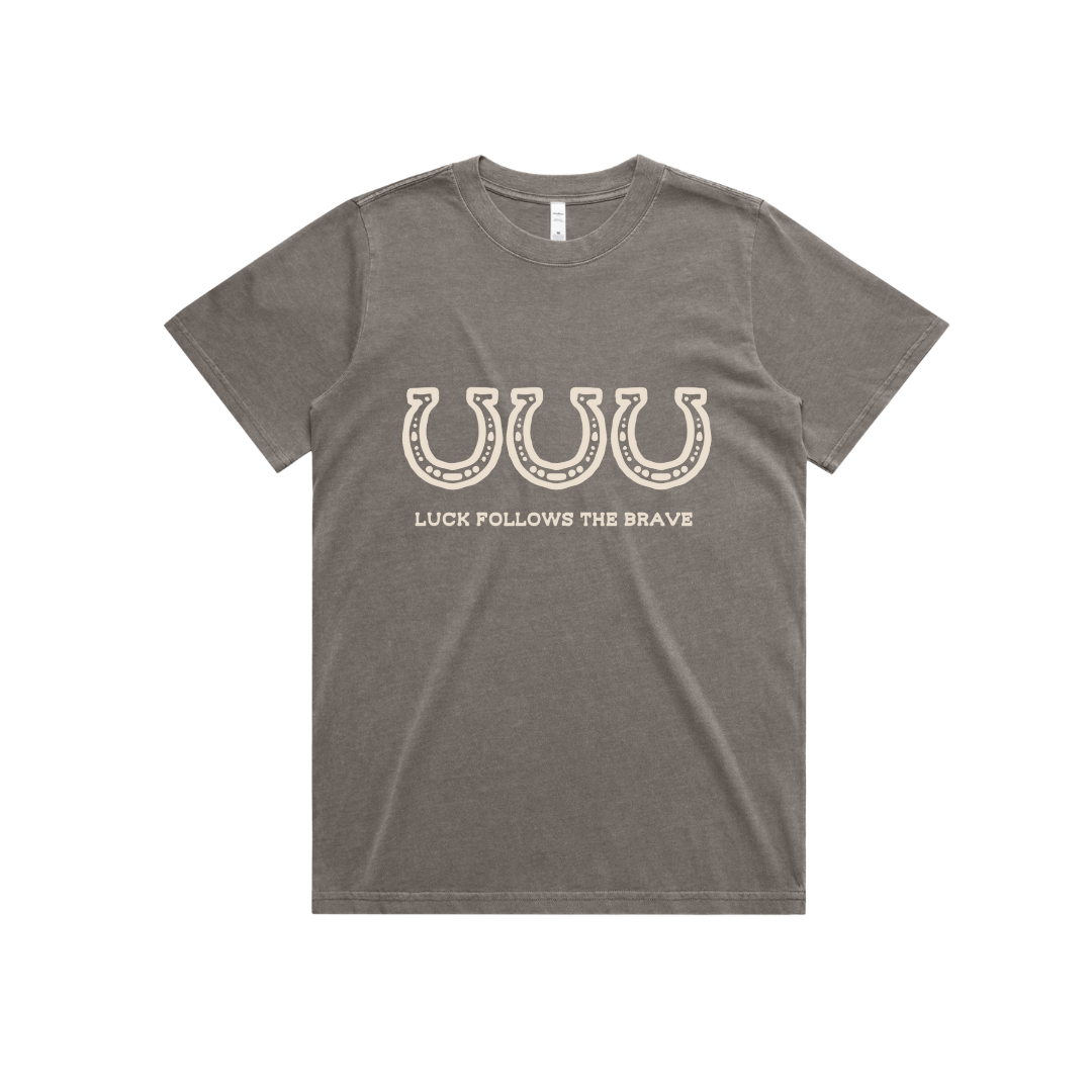 Luck Follows The Brave Faded T-Shirt