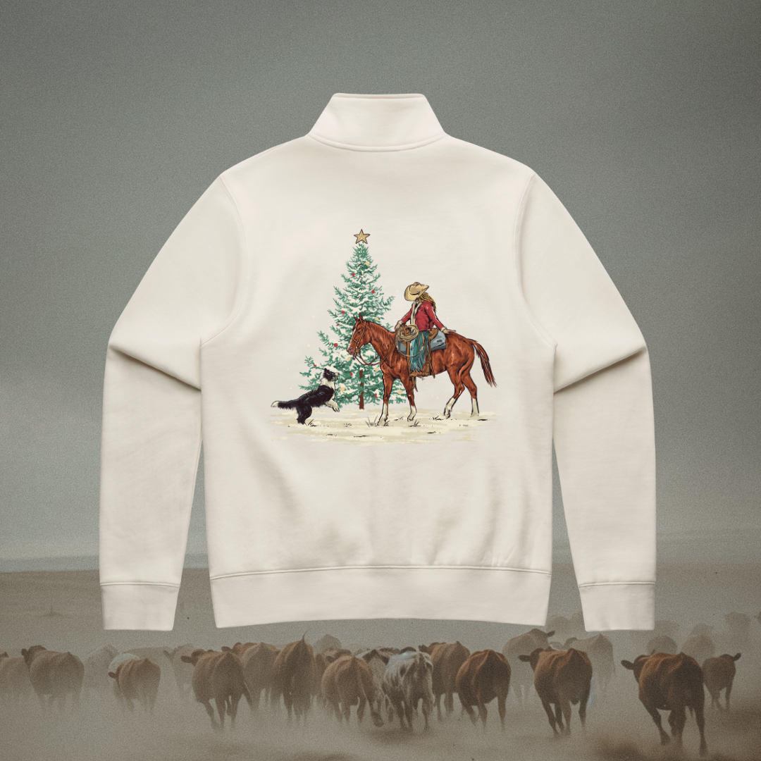 Christmas Cowgirl Ladies Quarter Zip