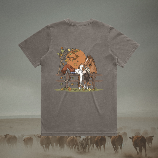 Autumn Cowgirl Cotton T-Shirt
