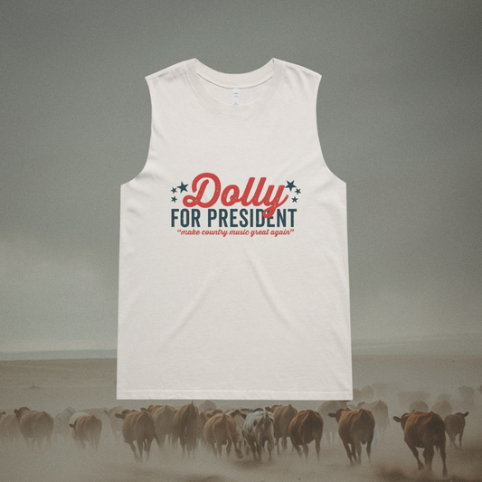 Dolly For President Ladies Faded Tank