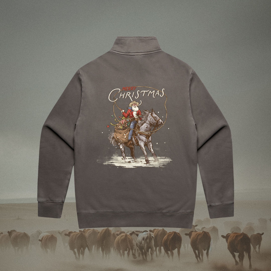 Roping Santa Unisex Quarter Zip