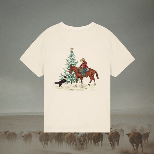Christmas Cowgirl Organic Cotton T-Shirt