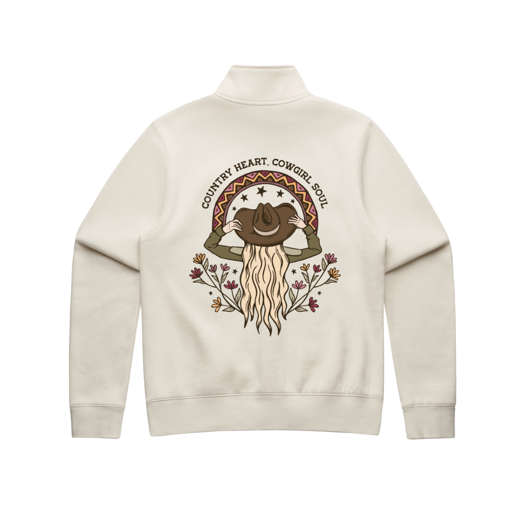 Country Heart Ladies Quarter Zip Sweater