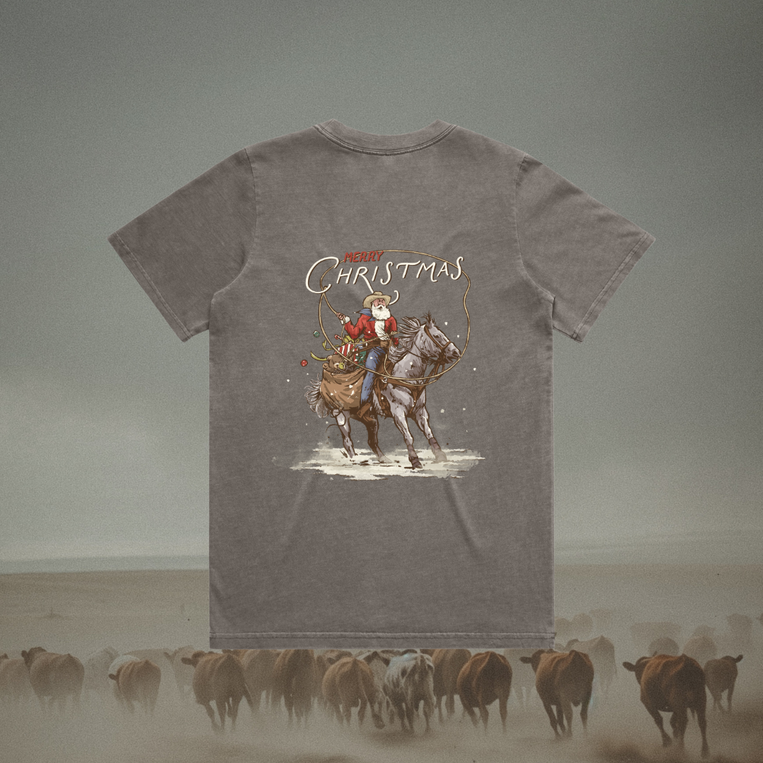 Roping Santa Cotton Unisex T-Shirt