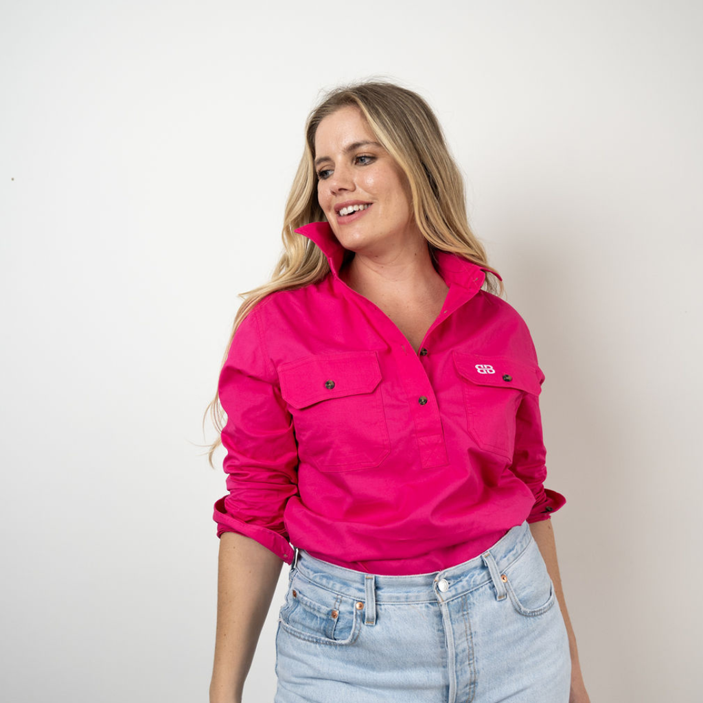 Women's Pink Western Work Shirt