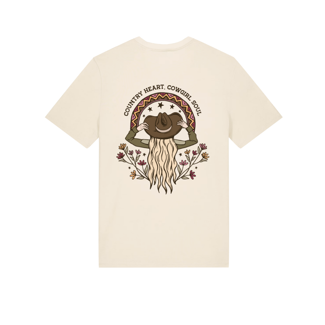 Country Heart, Cowgirl Soul Organic Cotton Ladies Tee