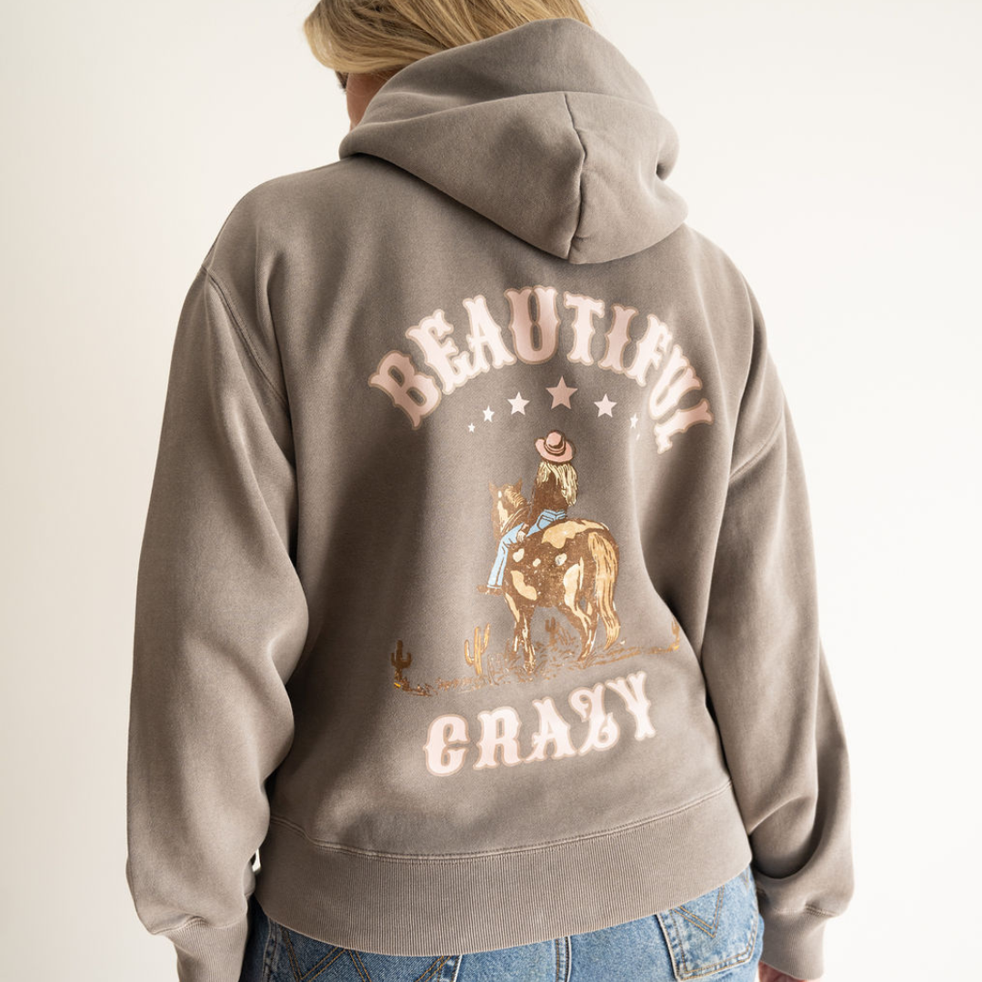 Ladies Faded 'Beautiful Crazy' Hoodie