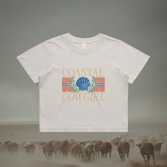 Coastal Cowgirl Faded Crop Tee
