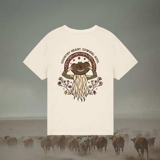 Country Heart, Cowgirl Soul Organic Cotton Ladies Tee