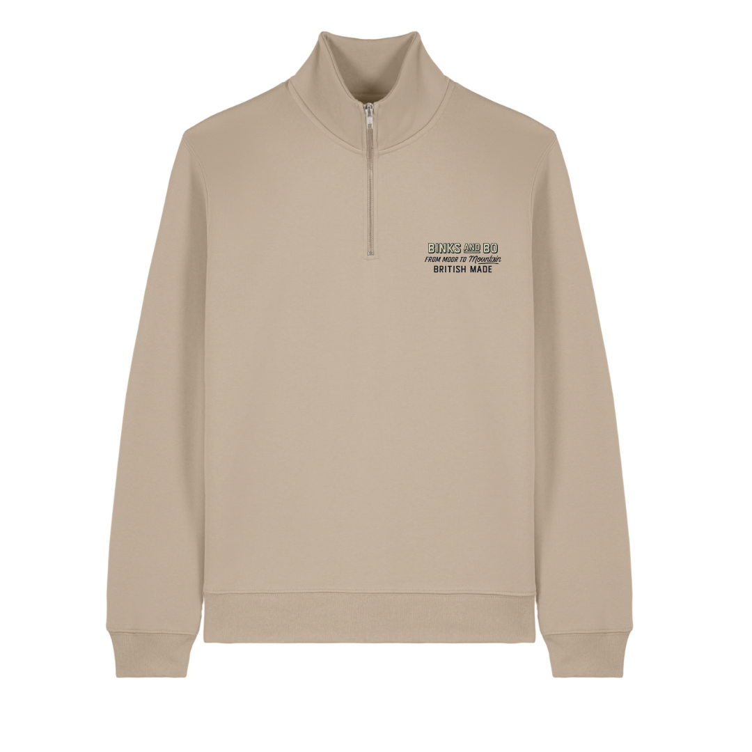 From Moor To Mountain Unisex Arrowhead Quarter Zip Organic Cotton Sweater