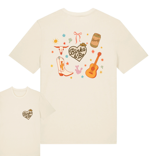 Binks & Bo Cowgirl Print Organic Cotton Tee