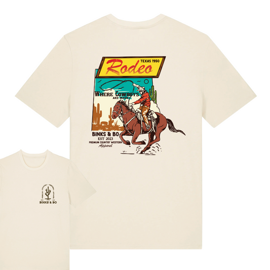 'Texas Rodeo, Where Cowboys Are Made' Organic Cotton T-Shirt