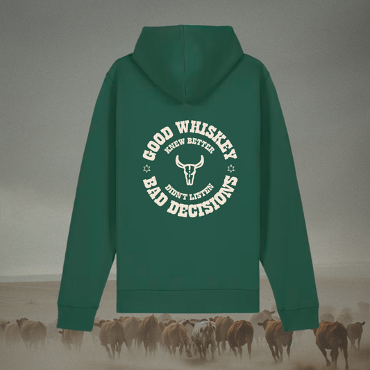 Good Whiskey Bad Decisions Organic Cotton Hoodie