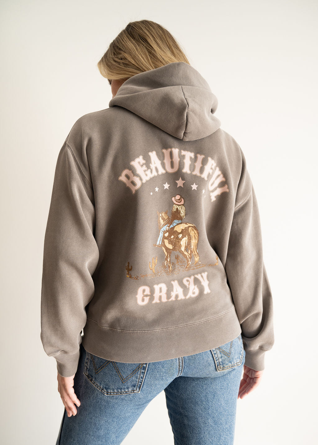 Ladies Faded Beautiful Crazy Hoodie