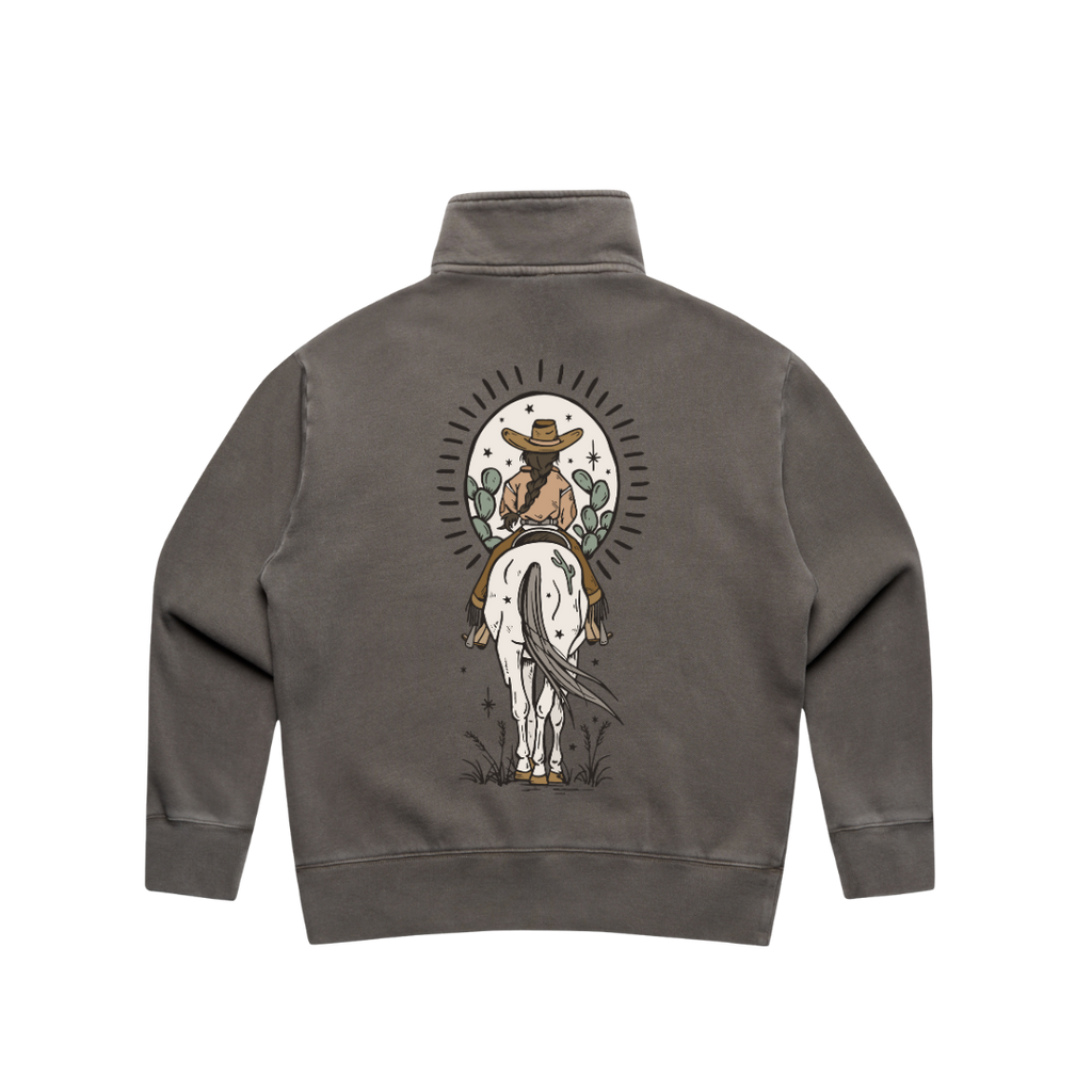 'Boho Cowgirl' Ladies Quarter Zip Sweater