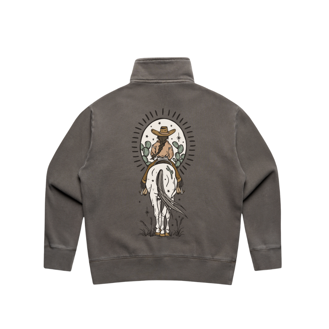 'Boho Cowgirl' Ladies Quarter Zip Sweater