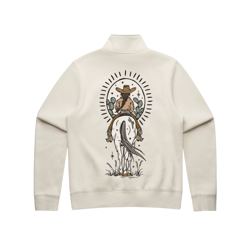 'Boho Cowgirl' Ladies Quarter Zip Sweater