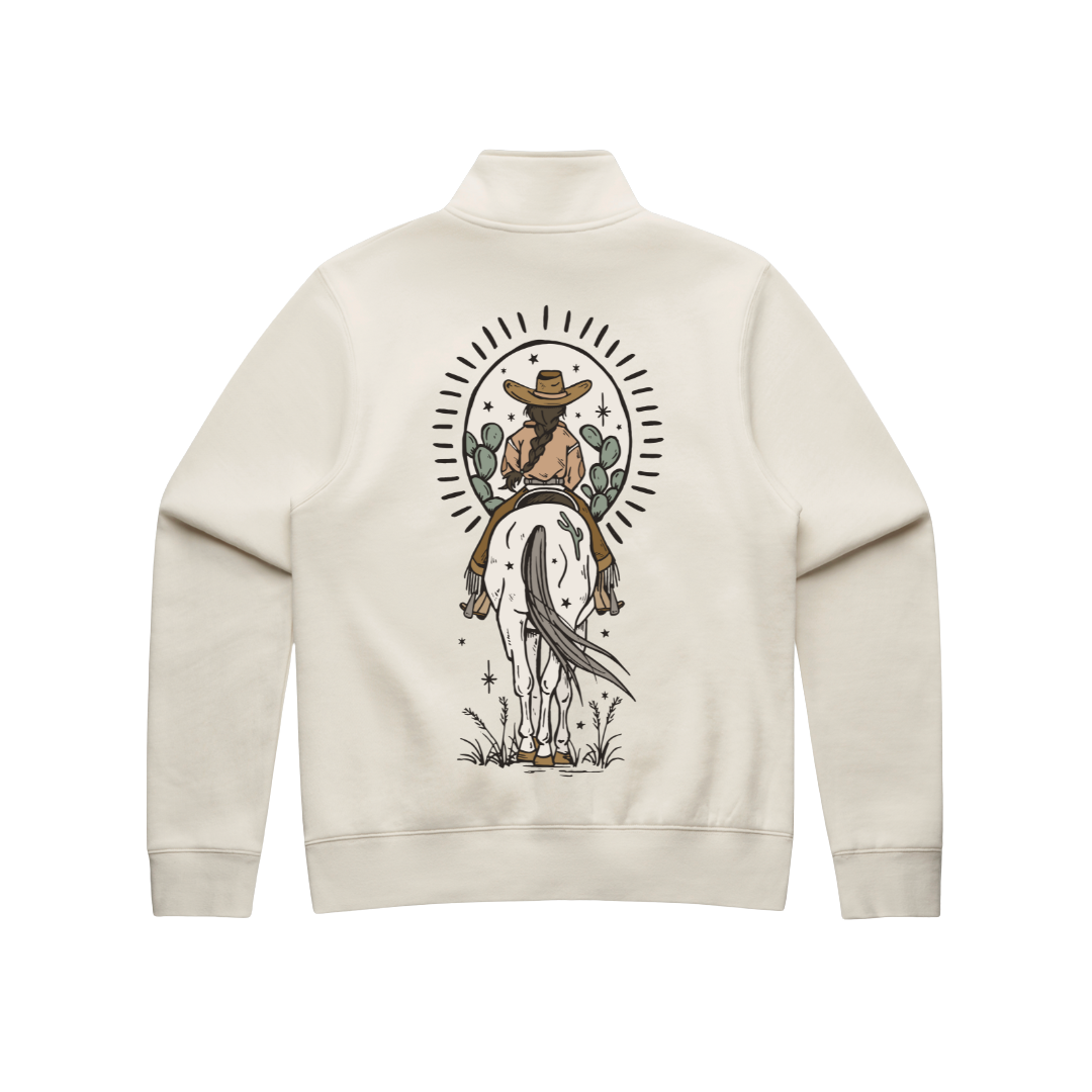 'Boho Cowgirl' Ladies Quarter Zip Sweater