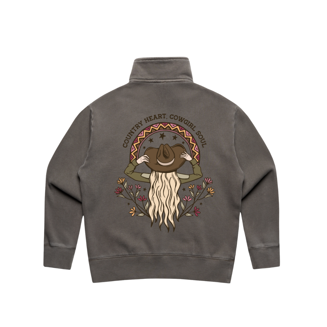 Country Heart Ladies Quarter Zip Sweater