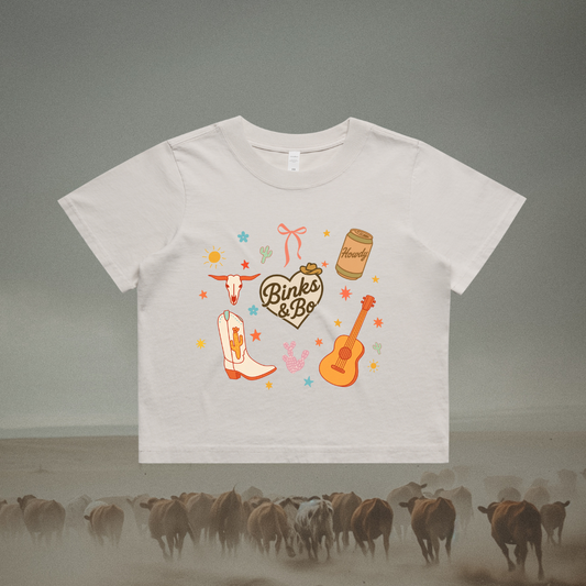 Binks & Bo Heart Faded Crop Tee