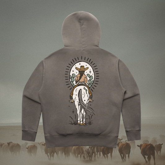 Ladies Faded Boho Cowgirl Hoodie