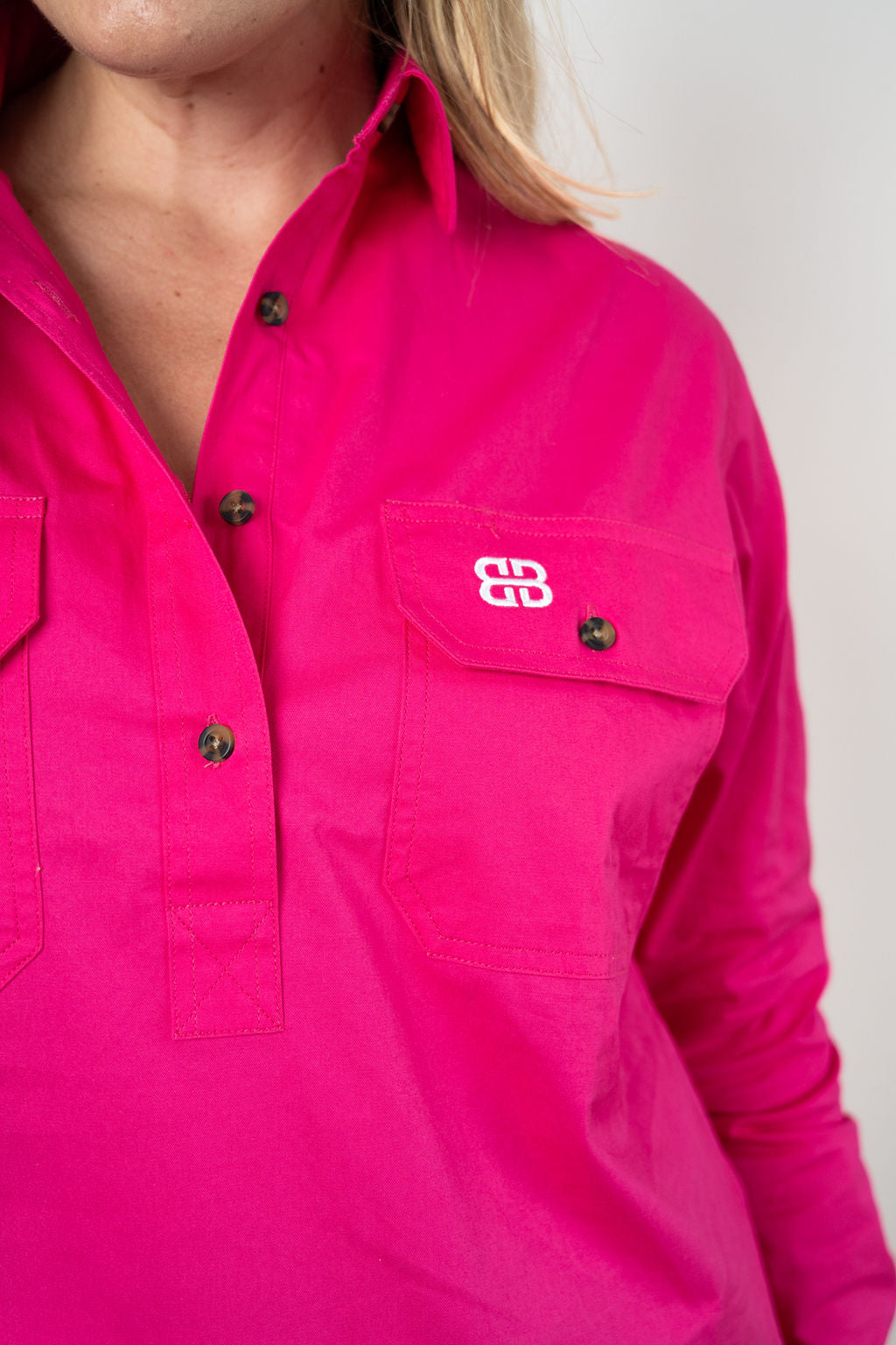 Women's Pink Western Work Shirt