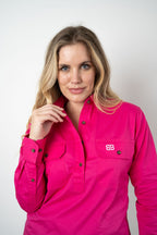 Women's Pink Western Work Shirt