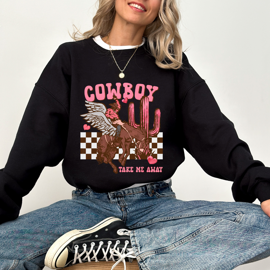 'Cowboy Take Me Away' Valentines Organic Cotton Sweater
