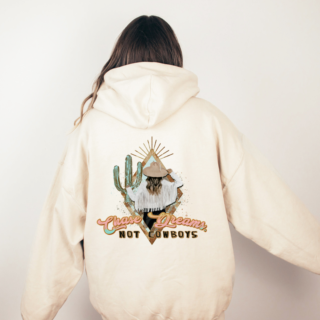 'Chase Dreams Not Cowboys' Organic Cotton Hoodie