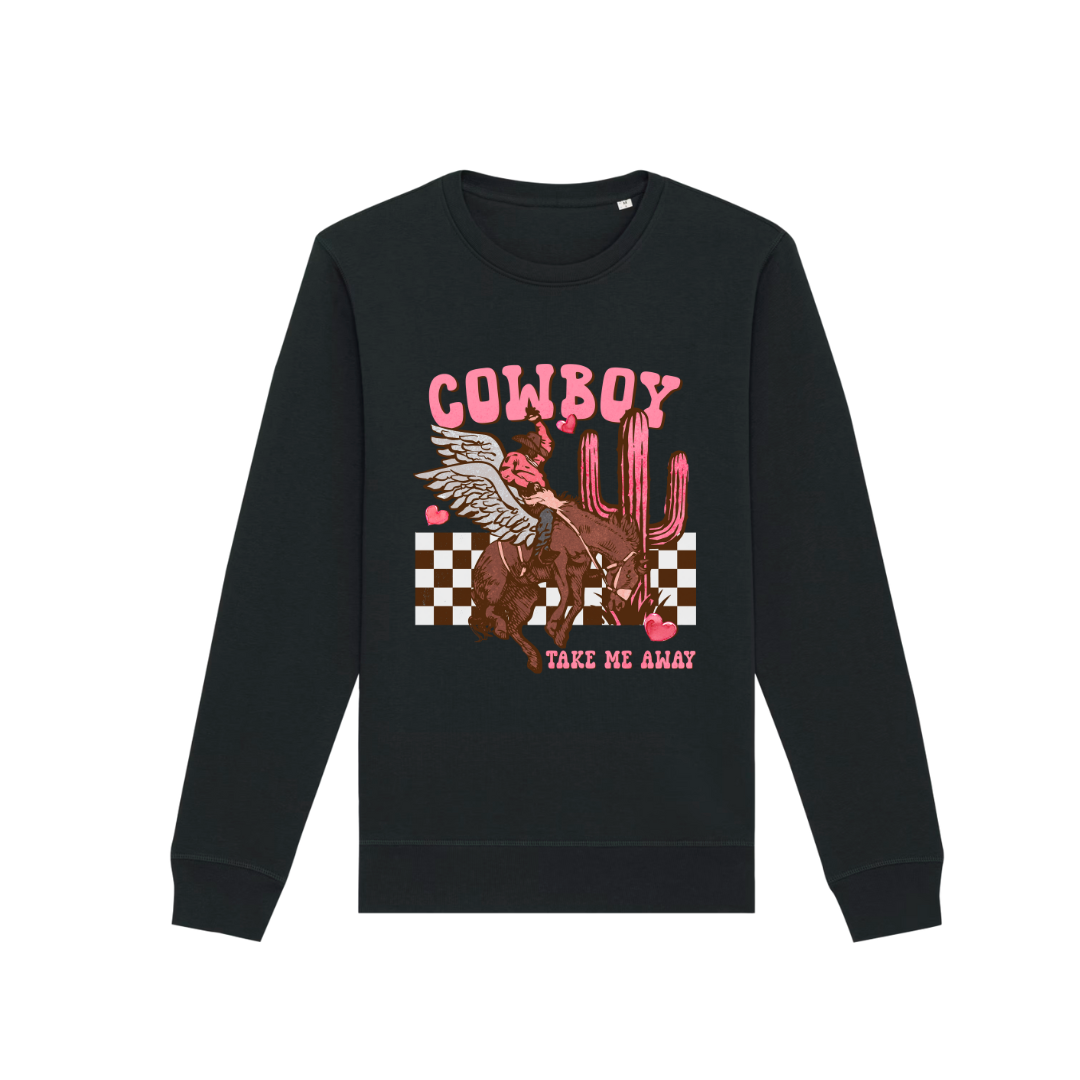 'Cowboy Take Me Away' Valentines Organic Cotton Sweater