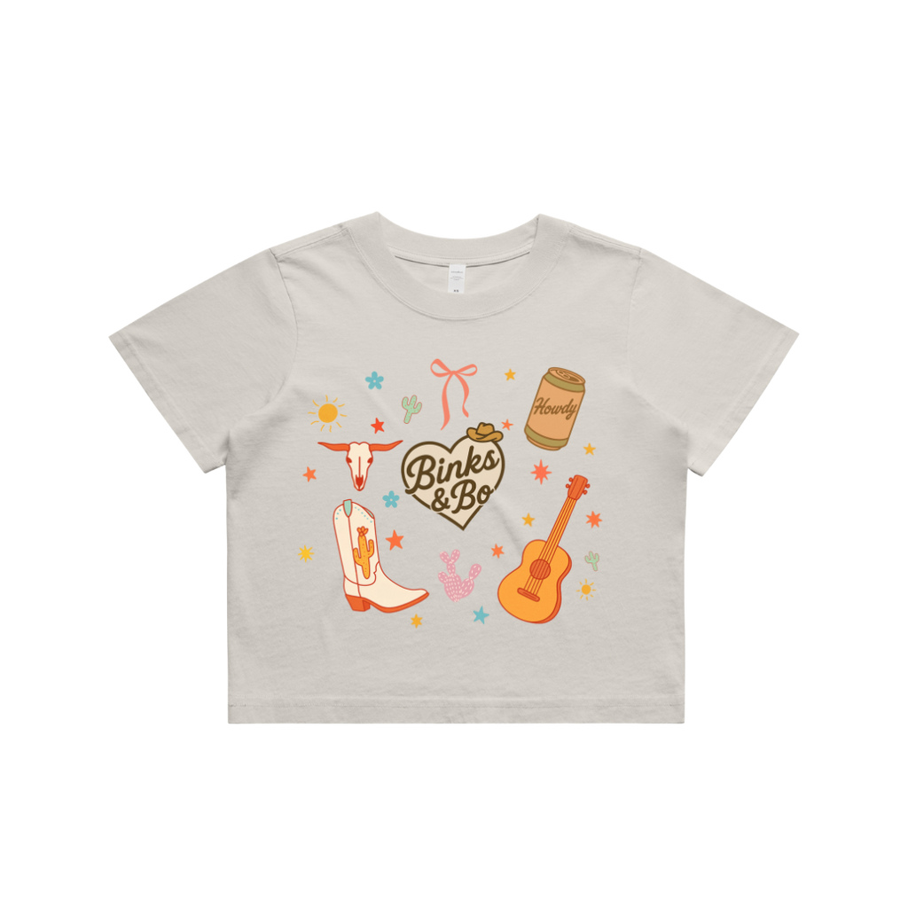 Binks & Bo Heart Faded Crop Tee