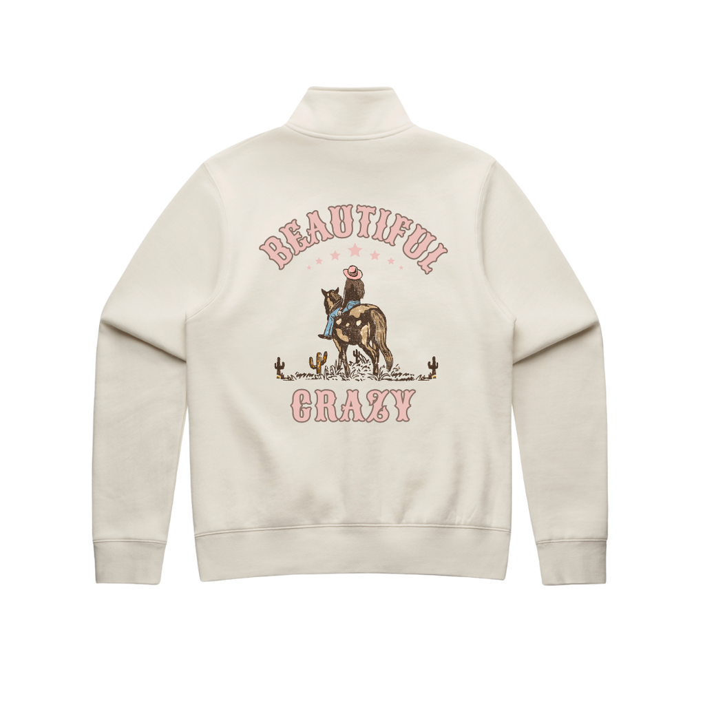 Beautiful Crazy Ladies Quarter Zip Sweater - Premium Cotton