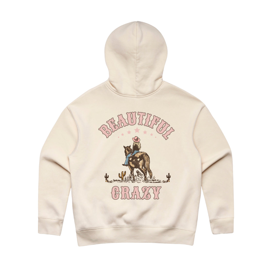 Ladies Faded 'Beautiful Crazy' Hoodie