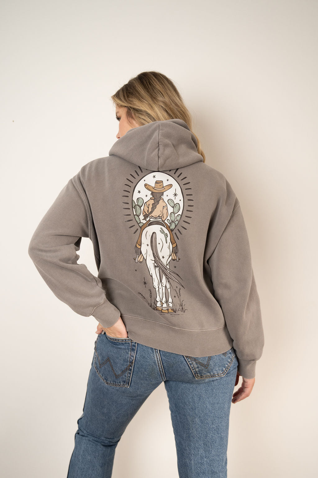 Ladies Faded Boho Cowgirl Hoodie