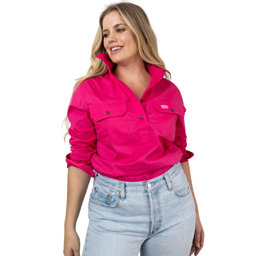Women's Pink Western Work Shirt